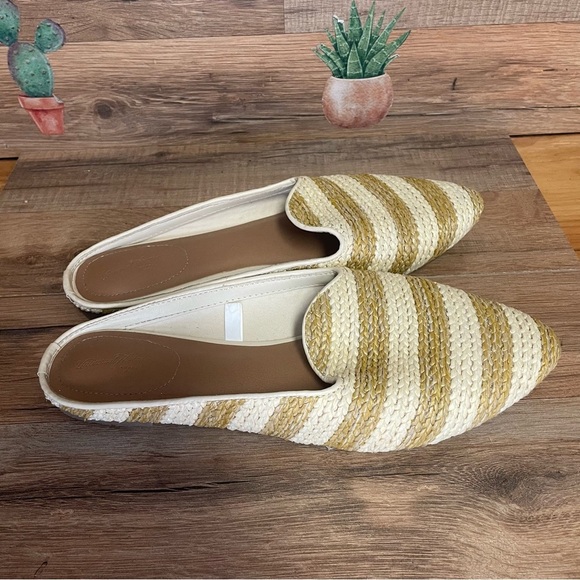 Universal Threads women’s Rattan Stripe Mules size 9.5 neutral tan beige - Picture 1 of 6